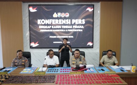 Polres Mojokerto Kota Berhasil Bongkar Jaringan Peredaran Etomidate