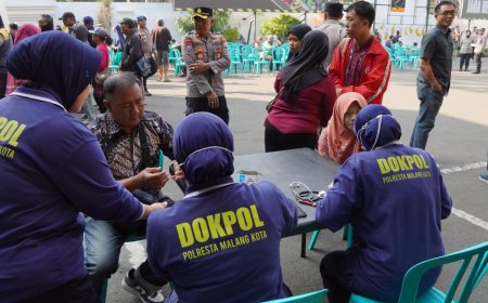 Polresta Malang Kota Gelar Bakkes Ajak Warga Makan Bersama dan Periksa Kesehatan Gratis