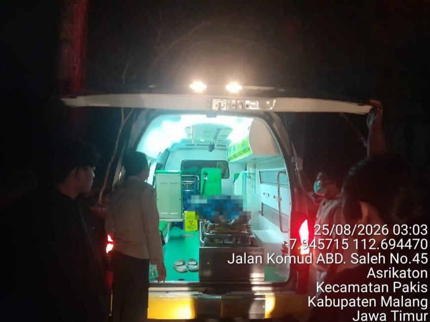 Warga Lapor Laka Motor via 110, Polisi Malang Langsung Datang dan Evakuasi Korban