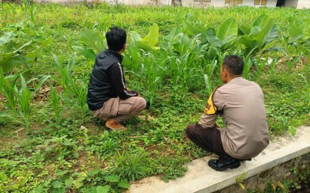 Dekat dengan Petani, Bhabinkamtibmas Polres Malang Kawal Ketahanan Pangan
