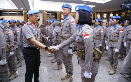 Wakapolri Pimpin Upacara Purna Tugas FPU 7 Minusca, 140 Personel Terima Penghargaan